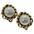 CHANEL Pearl Earring metal Gold CC Auth bs13495 Golden  ref.1333392