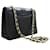 CHANEL Vintage Full Flap Chain Shoulder Bag Black Quilted Lambskin Leather  ref.1333422