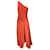 Autre Marque Ulla Johnson Orange Striped One Shoulder Fiori Midi Dress Cotton  ref.1333973