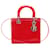 Bolso satchel Dior Lady Dior de charol rojo Roja Cuero  ref.1334007