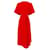 Autre Marque Alexandre Vauthier Red Stretch Jersey Asymmetrical Midi Dress Cotton  ref.1335324