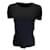 Autre Marque Chanel Black Short Sleeved Ribbed Knit Cotton Sweater  ref.1335328