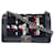 Autre Marque Chanel preto / marfim / Bolsa média com aba para menino de couro de cordeiro acolchoado com fita vermelha e tweed Multicor  ref.1335947