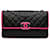 Chanel Divine Flap, große Lammledertasche, Schwarz Pink