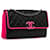 Chanel Divine Flap, große Lammledertasche, Schwarz Pink - Ansicht 2