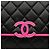 Chanel Divine Flap, große Lammledertasche, Schwarz Pink - Ansicht 9