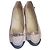 Ballerine Chanel bicolore in pelle beige