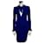 Autre Marque Schwarzes Halo-Kleid mit Stehkragen Blau Nylon Acetat  ref.1336340