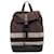Burberry Check Canvas & Leather Backpack Mochila de lona em bom estado  ref.1336367