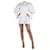 Ellery Weißes Minikleid mit hohem Kragen und Puffärmeln – Größe UK 8 Baumwolle  ref.1336498