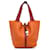 Serrure Picotin Clémence Bicolore Orange Hermès 22 Cuir Veau façon poulain  ref.1336545