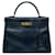 Hermès hermes kelly 32 Navy blue Leather  ref.1339256