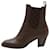 Fendi Karligraphy Panelled Boots in size 37.5 eu Brown Leather  ref.1339420