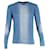 Maglione Balmain con logo effetto invecchiato in cotone blu  ref.1340096