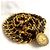 CHANEL Vintage Chunky Doppelkette aus Lammleder mit Medaillon Schwarz Golden - Ansicht 11