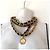 CHANEL Vintage Chunky Doppelkette aus Lammleder mit Medaillon Schwarz Golden - Ansicht 5