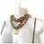CHANEL Vintage Chunky Doppelkette aus Lammleder mit Medaillon Schwarz Golden - Ansicht 6