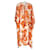 Etro Maxikleid mit Kaftan und Beerenmuster Orange Viskose  ref.1340483