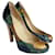 Gucci Heels Black Golden Bronze Dark green Python  ref.1341102