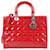 CHRISTIAN DIOR Patent Leather Large Lady Dior Handbag in Red  ref.1341311