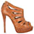 Christian Louboutin Pique Cire Strappy Ankle Booties in Brown Leather  ref.1341845