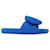 Slides acolchoados com laço - Off White - Azul - Couro  ref.1341857