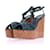 SERGIO ROSSI  Sandals T.eu 37 leather Blue  ref.1342028