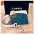 Cinto Bumbag CHANEL em pele de cordeiro e ganga com caixa Branco Azul Dourado - vista 2