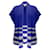 Autre Marque St. John Cobalt Blue / White / Black Short Sleeved Open Front Wool Knit Sweater  ref.1342598
