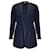 Autre Marque St. John Navy Blue Long Sleeved Ribbed Knit Open Front Cardigan Sweater Viscose  ref.1342599