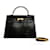 Hermès 1965 Hermes Sac Kelly 32 kostbare schwarze Lederhandtasche und Riemen  ref.1342638