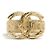 Conjunto Chanel de pendientes con clips dorados con CC y anillo TDD52 US6. - vista 2
