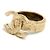 Conjunto Chanel de pendientes con clips dorados con CC y anillo TDD52 US6. - vista 3