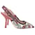 Dior J'Adior Slingback-Pumps mit Blumendruck aus rosa Canvas Pink Leinwand  ref.1343839