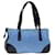 PRADA Bolso De Hombro Nylon Azul Claro Negro Auth 71018  ref.1344045