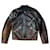 ACNE STUDIOS NEIL TAPED BLACK LEATHER BIKER JACKET SS14  ref.1344657