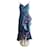 Marchesa Vestido sem mangas de organza floral com babado lateral alto-baixo Multicor Poliéster Nylon  ref.1344686