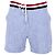 Thom Browne Drawstring Tweed Shorts in Light Blue Cotton