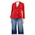 Etro Blazer en velours rouge - taille UK 12 Coton  ref.1344978