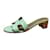 Sandales Hermès Oasis vert d'eau taille 39 Cuir Vert clair  ref.1345317