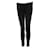 DKNY, Black legging with leather details Viscose  ref.1345501