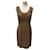 Guy Laroche Vestido Marron sin Mangas Marrom Seda  ref.1345746