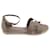 Hermès sandálias Santorini 38.5 Cinza Couro  ref.1346077