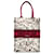 Dior Dioramour Vertikale Büchertasche aus Canvas mit Graffiti-Stickereien Weiß Leinwand Tuch  ref.1335723