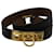 Ring Hermès Rivale Gold Plated Double Tour Bracelet in Black Leather   ref.1342856