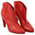 Céline Stivali CELINE UE 37.5 Leather Rosso Pelle  ref.1344439
