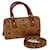 Bolsa de Mão MCM Vicetos Logogram Couro PVC 2maneira Brown Auth 71347 Marrom  ref.1345340