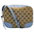 Bolso bandolera Gucci Mini Bree GG con cuero azul claro  ref.1346649