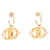 Chanel Boucles d'oreilles plaquées or Coco Mark avec détail de perles Doré  ref.1347344