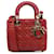 Petit cuir d'agneau rouge Dior Cannage My ABCDior Lady Dior  ref.1347418